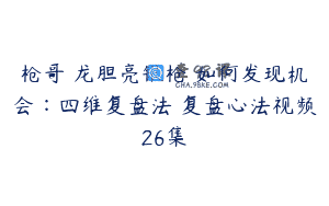 枪哥 龙胆亮银枪 如何发现机会∶四维复盘法 复盘心法视频26集