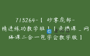 713264-【硃砂掌虎部-精进练功教学班】【录播课_网络课二合一包学会教学版】