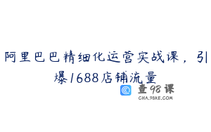 阿里巴巴精细化运营实战课，引爆1688店铺流量