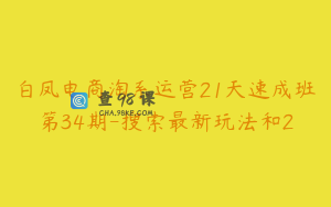 白凤电商淘系运营21天速成班第34期-搜索最新玩法和2