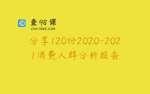 分享120份2020-2021消费人群分析报告