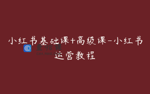 小红书基础课+高级课-小红书运营教程