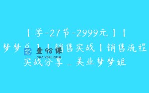 【学-27节-2999元】【梦梦总】【销售实战】销售流程实战分享_美业梦梦姐