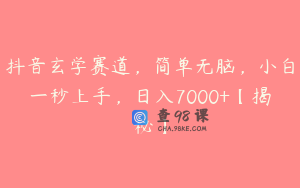 抖音玄学赛道，简单无脑，小白一秒上手，日入7000+【揭秘】
