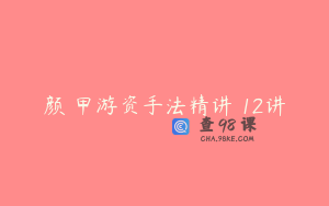颜赟甲游资手法精讲 12讲
