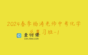 2024春季杨涛老师中考化学总复习班-1