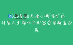 2020年08月徐小明冯矿伟财智人生都业华财富管家解盘合集