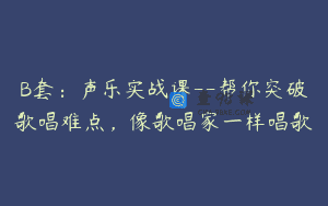 B套：声乐实战课–帮你突破歌唱难点，像歌唱家一样唱歌