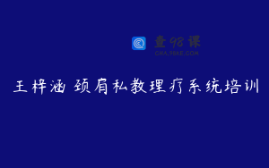 王梓涵 颈肩私教理疗系统培训