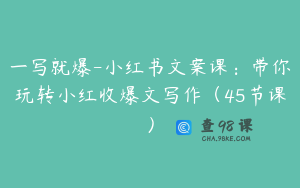 一写就爆-小红书文案课：带你玩转小红收爆文写作（45节课）