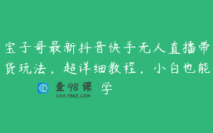 宝子哥最新抖音快手无人直播带货玩法，超详细教程，小白也能学