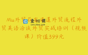 Mia外贸获客渠道外贸流程外贸英语洽谈外贸实战培训（视频课）价值399元