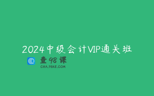 2024中级会计VIP通关班