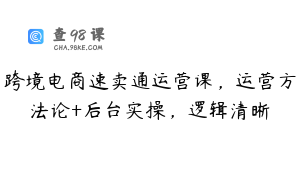 跨境电商速卖通运营课，运营方法论+后台实操，逻辑清晰