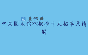 中央国术馆八极拳十大招单式精解