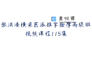 张洪溱横渠医派推拿按摩高级班视频课程115集