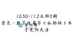 10.30-11.2五班3期全息·数字统筹学《弘扬班》木子老师天津