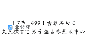 【7节-￥499】古琴名曲《文王操》_张子盛古琴艺术中心