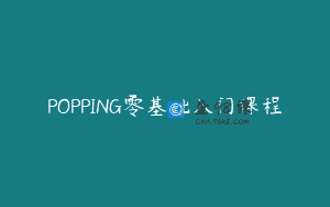 POPPING零基础入门课程