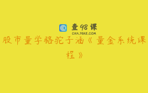 股市量学骆驼子涵《量金系统课程》