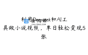 利用Deepseek和AI工具做小说视频，单日轻松变现5张