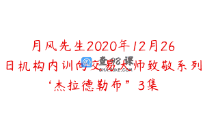 月风先生2020年12月26日机构内训向交易大师致敬系列‘杰拉德勒布”3集