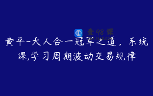 黄平-天人合一冠军之道，系统课,学习周期波动交易规律
