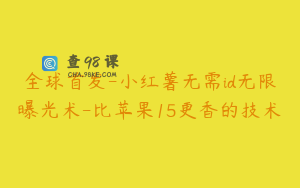 全球首发-小红薯无需id无限曝光术-比苹果15更香的技术