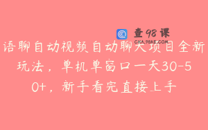 语聊自动视频自动聊天项目全新玩法，单机单窗口一天30-50+，新手看完直接上手