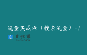 流量实战课(搜索流量)-1