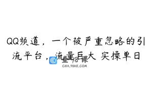 QQ频道，一个被严重忽略的引流平台，流量巨大 实操单日