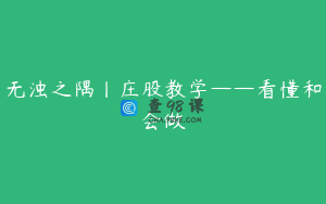 无浊之隅丨庄股教学——看懂和会做