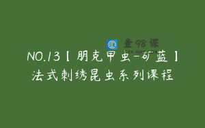 NO.13【朋克甲虫-矿蓝】法式刺绣昆虫系列课程