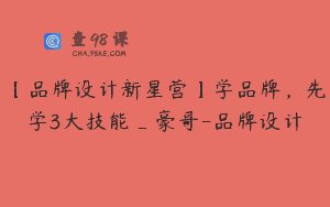 【品牌设计新星营】学品牌，先学3大技能_豪哥-品牌设计