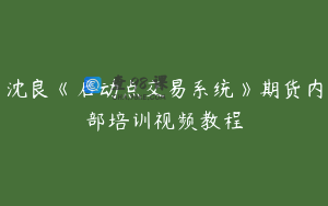 沈良《启动点交易系统》期货内部培训视频教程