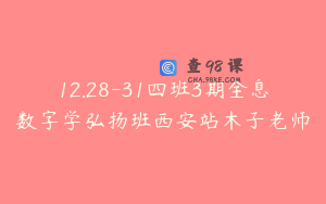 12.28-31四班3期全息数字学弘扬班西安站木子老师