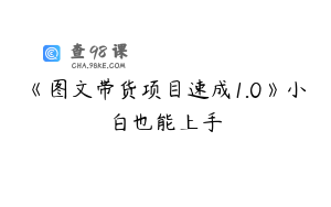 《图文带货项目速成1.0》小白也能上手