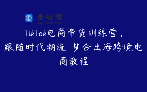 TikTok电商带货训练营，跟随时代潮流-梦合出海跨境电商教程
