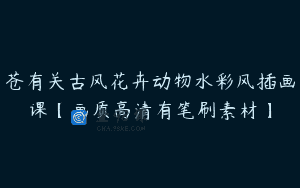 苍有关古风花卉动物水彩风插画课【画质高清有笔刷素材】
