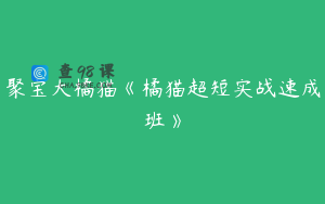 聚宝大橘猫《橘猫超短实战速成班》