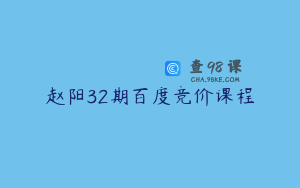 赵阳32期百度竞价课程
