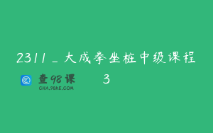 2311_大成拳坐桩中级课程3