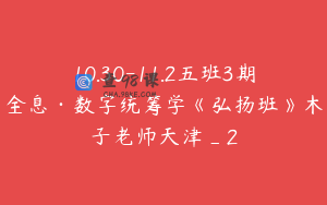 10.30-11.2五班3期全息·数字统筹学《弘扬班》木子老师天津_2
