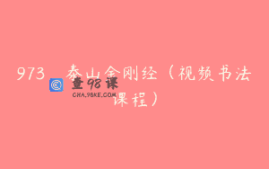 973_泰山金刚经（视频书法课程）