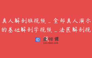 真人解剖班视频_全部真人演示的基础解剖学视频_法医解剖视频