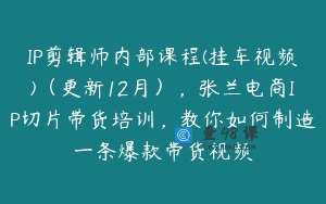 IP剪辑师内部课程(挂车视频)（更新12月），张兰电商IP切片带货培训，教你如何制造一条爆款带货视频