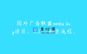 国外广告联盟media buy项目，从0-1的全流程，