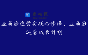 亚马逊运营实战必修课,亚马逊运营成长计划