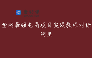 全网最强电商项目实战教程对标阿里