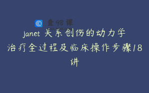 janet 关系创伤的动力学治疗全过程及临床操作步骤18讲